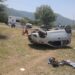 Joven queda herido al volcar