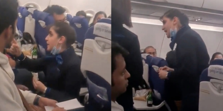 Sobrecargo y pasajero pelean por comida en el avión; «No soy tu sirvienta»