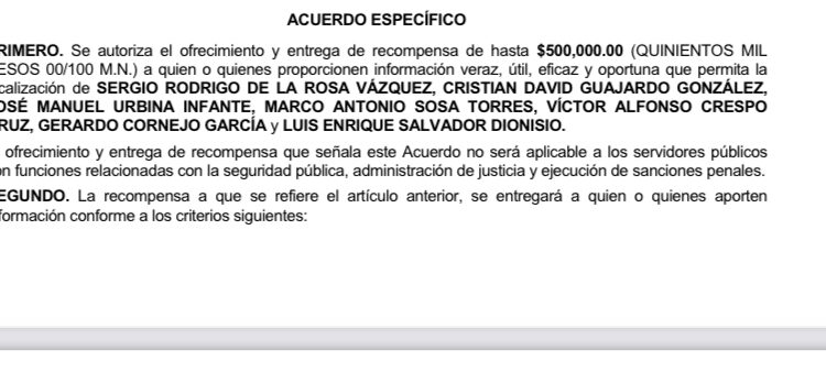 Ofrece FGJE recompensa de 500 mil pesos por 7 jóvenes desaparecidos ¡hace siete meses!