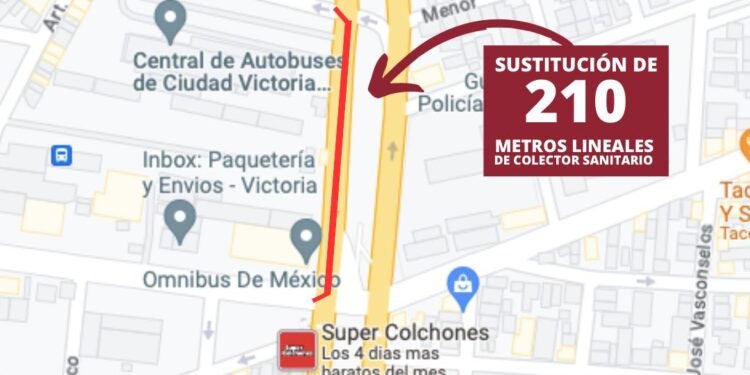 Inicia gobierno municipal de Victoria trabajos de rehabilitación de colector sanitario