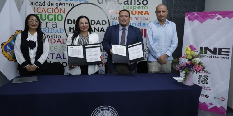 INE y Codhet unen esfuerzos contra violencia política de género