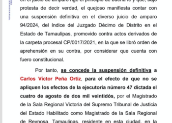 Afianza Makito su candidatura; Jueza le concede suspensión definitiva