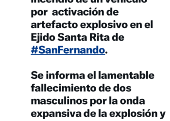 “Narcomina” mata a dos hombres en San Fernando, confirman.