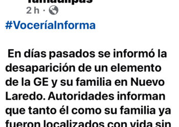 LOCALIZAN CON VIDA A POLICÍA ESTATAL Y SU FAMILIA