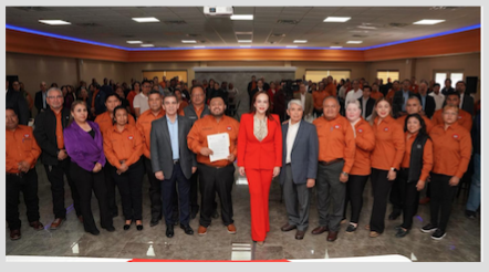 Fortalece Carmen Lilia Canturosas lazos de cooperación con sindicato de maquiladoras