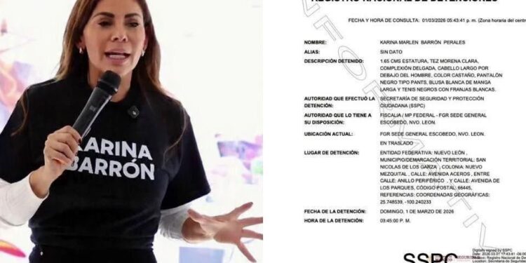Detienen a tamaulipeca Karina Barrón en Nuevo León; la investigan por delitos federales