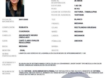 Buscan a joven de 26 años desaparecida en Ciudad Victoria