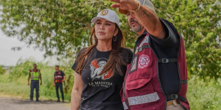 Supervisa Carmen Lilia creciente del Bravo y activa operativo preventivo