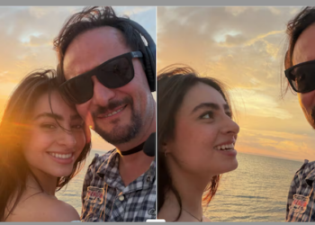 Rodrigo Cachero comparte fotos con una joven actriz y su hijo, Santi, lo balconea: «vivan los novios»
