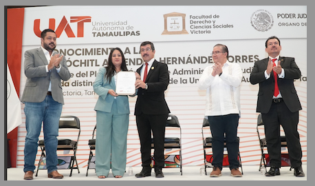 Reconoce UAT trayectoria judicial de su distinguida egresada Xóchitl Almendra Hernández Torres