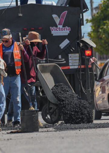 Registra gran avance el plan de rehabilitación de calles en Victoria.