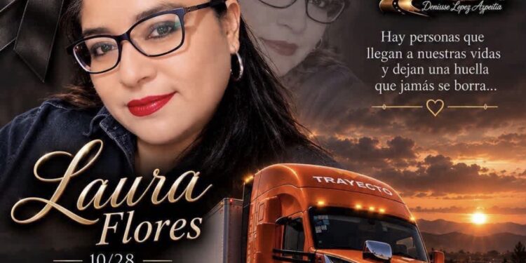 Traileros despiden a su compañera Laura Flores